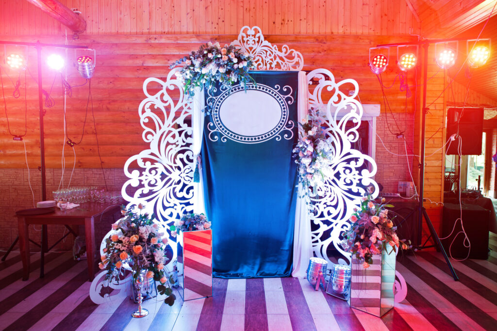 decorative photo banner with free space for you text on wedding