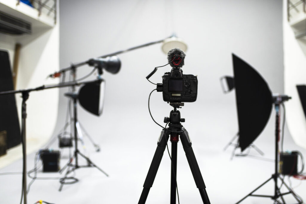 set up of a studio shoot